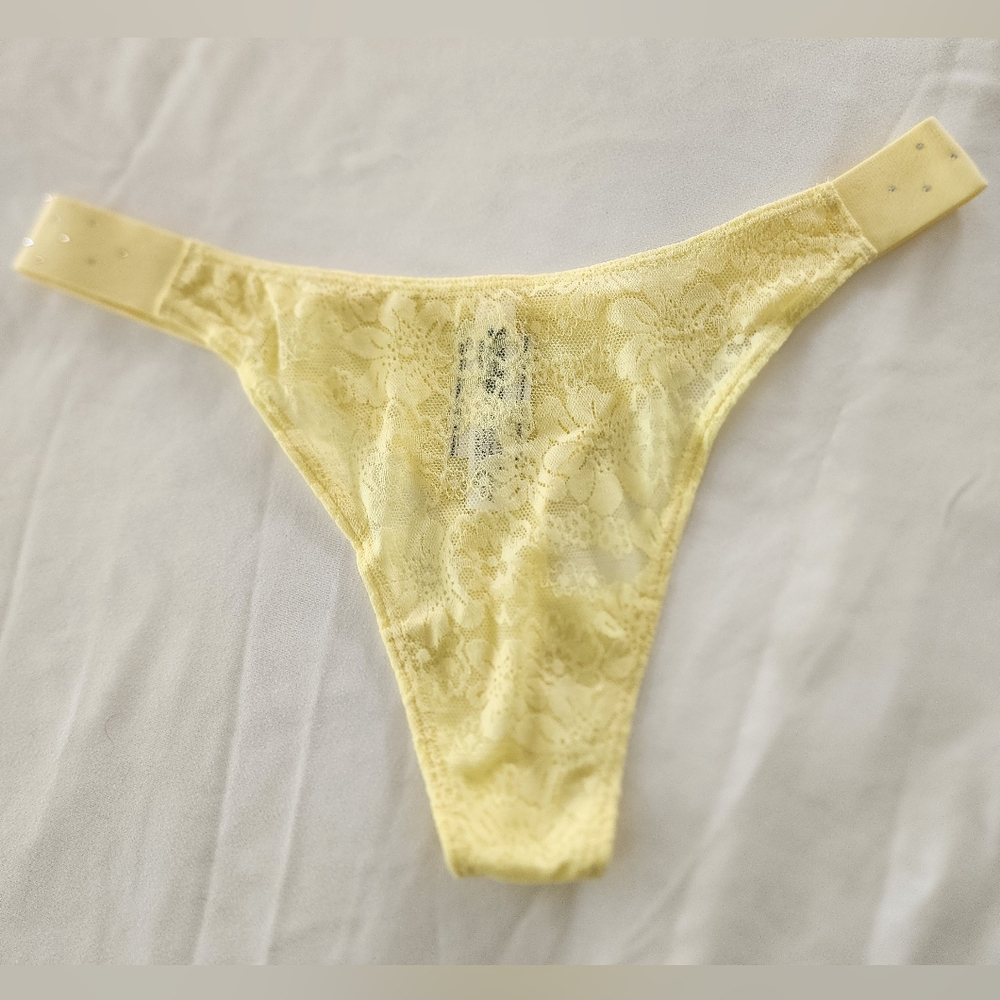 Lace Yellow Thong